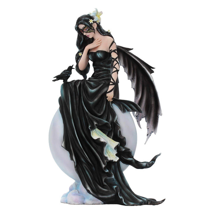 Nene Thomas Dark Skies Moon Fairy and Raven Companion Figurine by 28cm