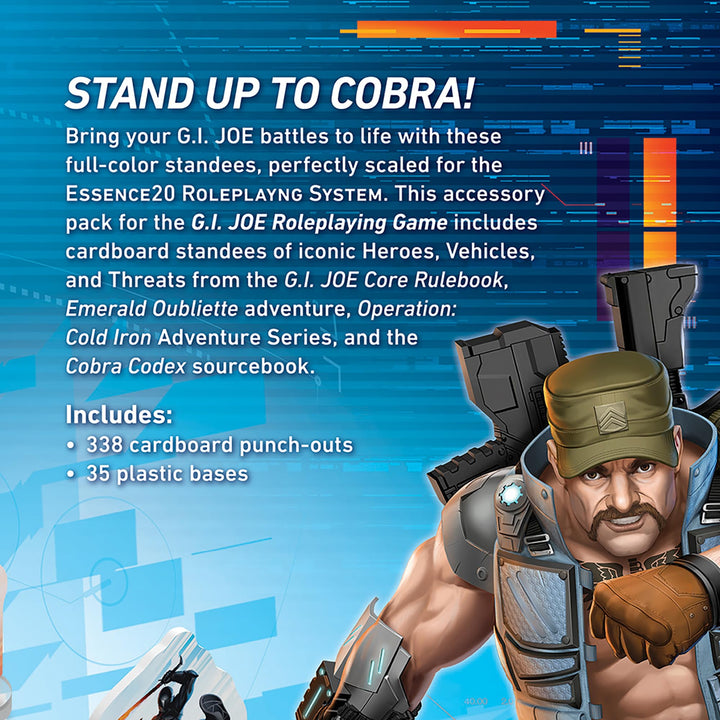 Renegade Game Studios: G.I. Joe Roleplaying Game - Standee Pack #1 - Accessory Pack for Base RPG Game, Includes 338 Standees & 35 Bases, Full Color