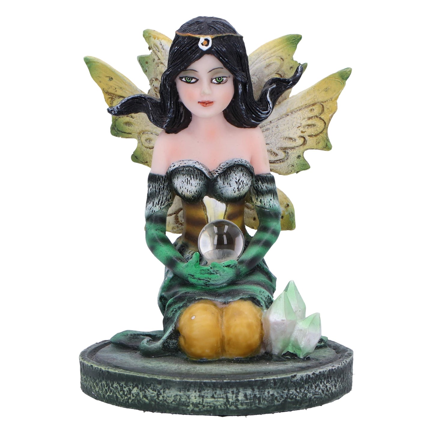 Jade Green Crystal Fairy Figurine 9cm 2