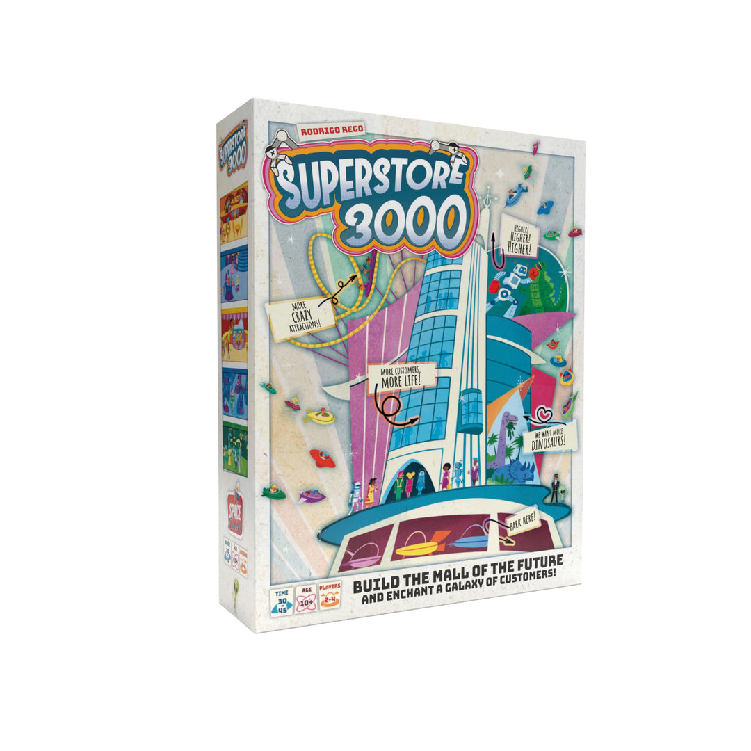 Superstore 3000 Board Game - Build Your Dream Mall in Space! Strategy Game, Fun Family Game for Kids & Adults, Ages 10+, 2-4 Players, 30-45 Minute Playtime, Made by Space Cowboys