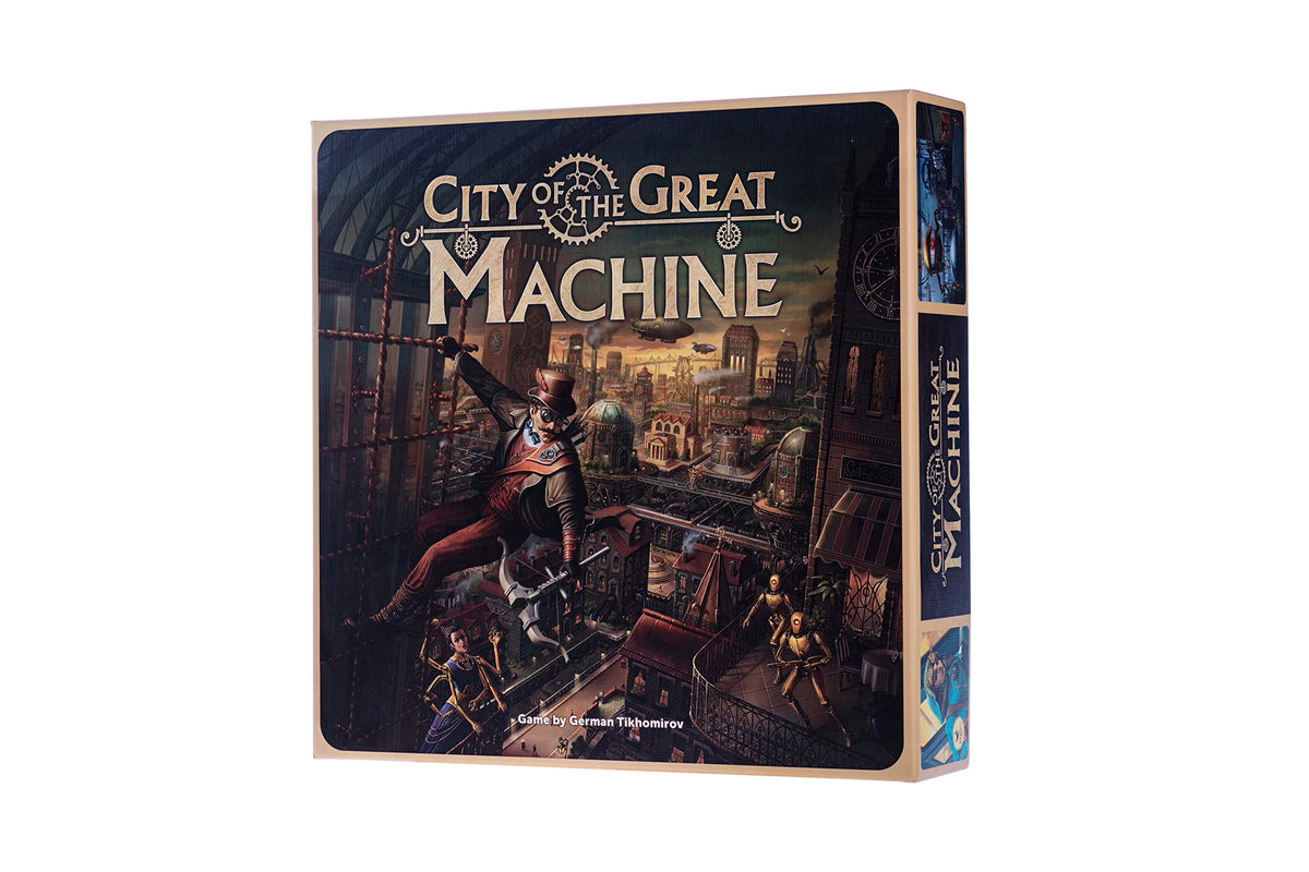 City of The Great Machine Board Game | 1-4 Players | Ages 14 and up | Steampunk | One-vs-Many | Hidden Movement | Cooperative & Solo | Average Playtime 45-90 min 2