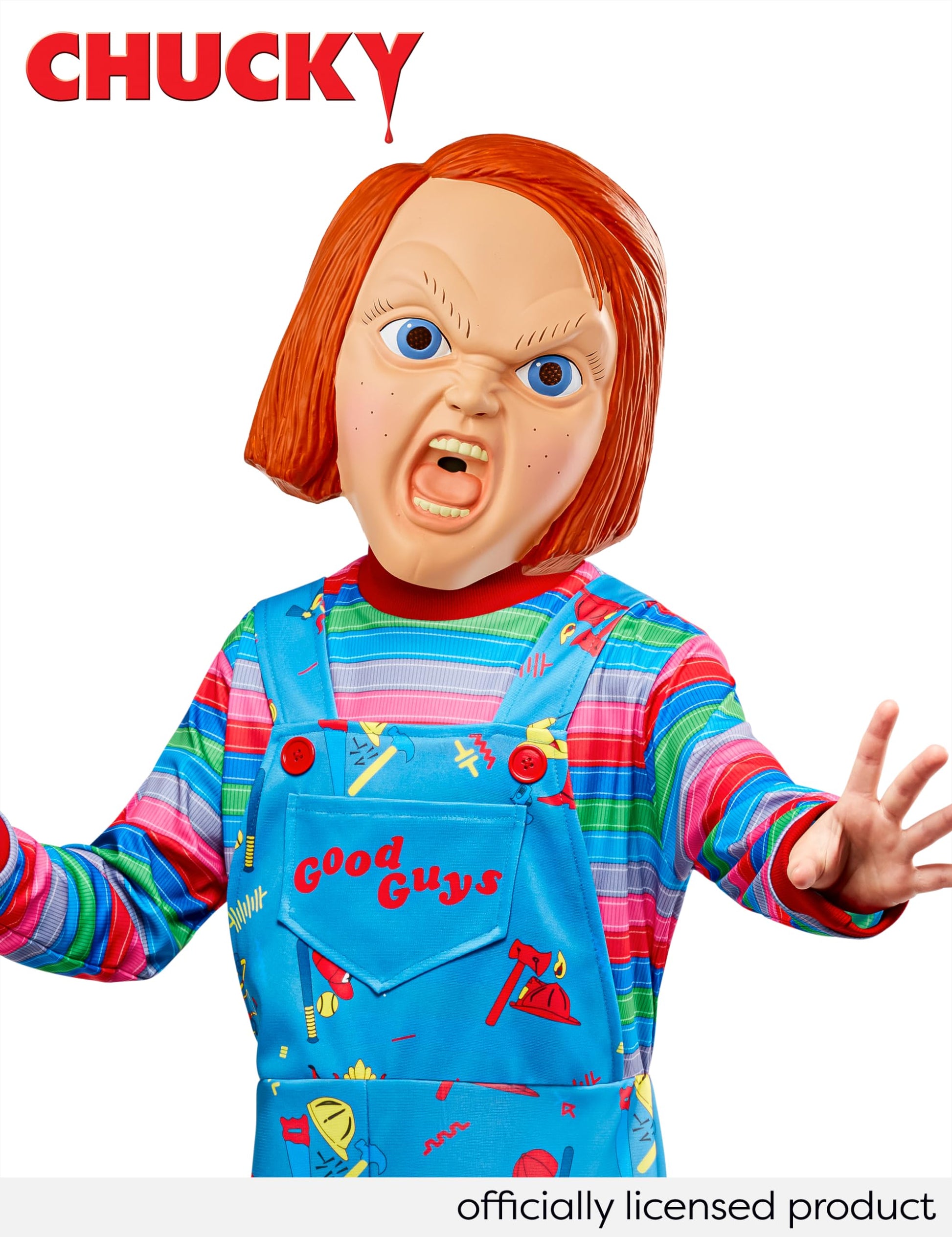 Childs Play 2 Chucky Costume Jumpsuit and Mask for Kids 8