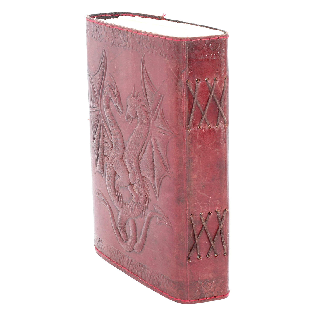 Lockable Double Dragon Leather Embossed Journal