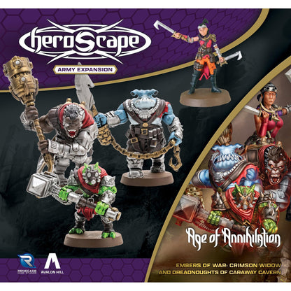 Heroscape Crimson Widow and Dreadnoughts of Caraway Cavern Army Expansion Board Game by Renegade Studio 3