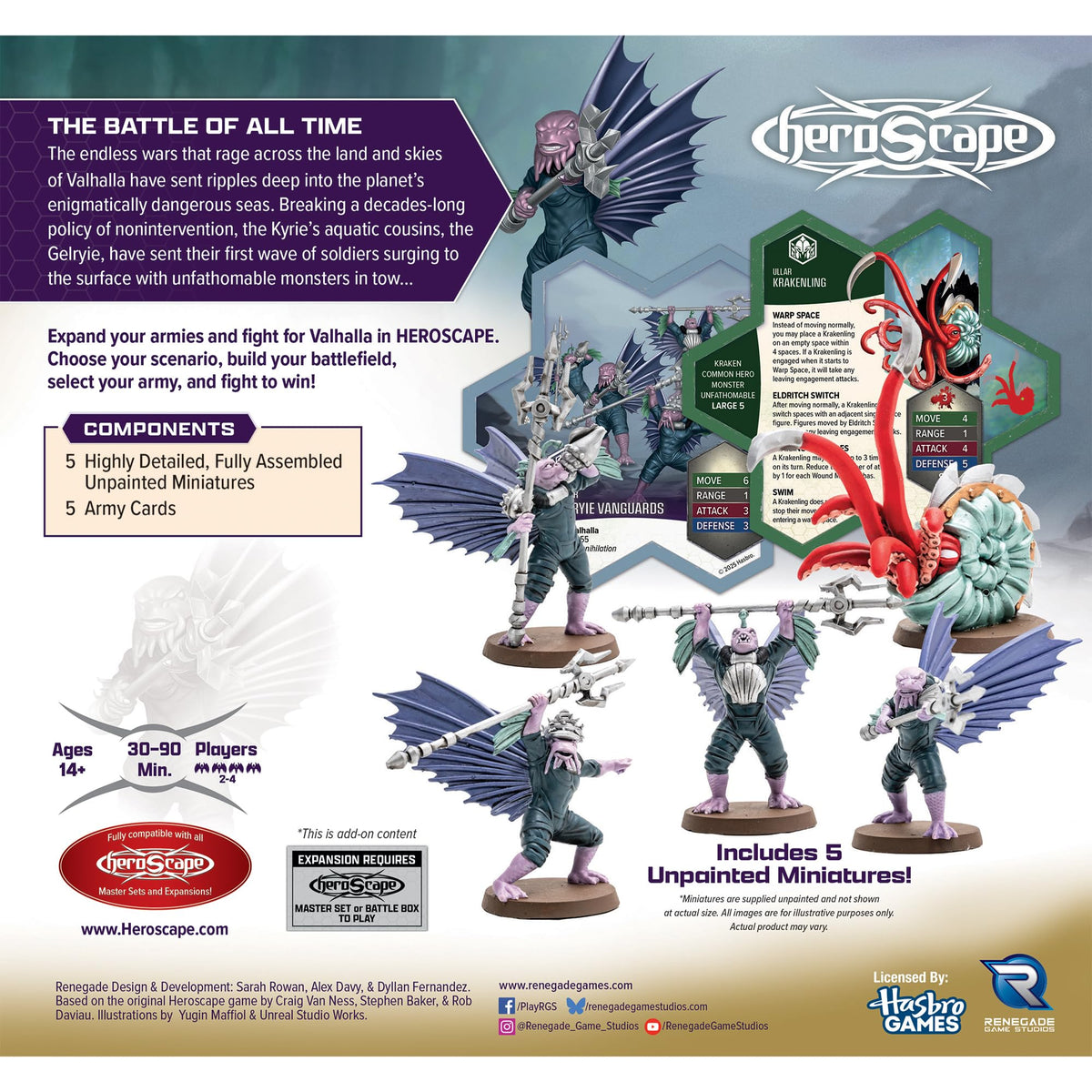 Heroscape Krakenling and Gelryie Vanguards Army Expansion Board Game by Renegade Studio 2