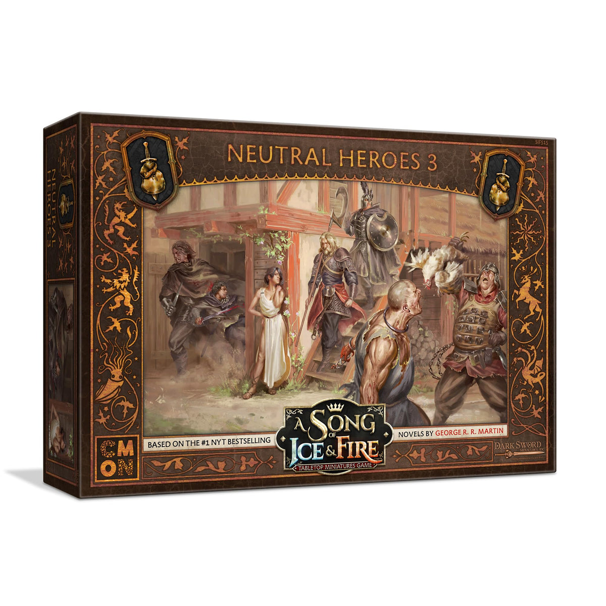 A Song of Ice and Fire Tabletop Miniatures Neutral Heroes III Box Set - Expansive Attachments and Commanders, Strategy Game for Adults, Ages 14+, 2+ Players, 45-60 Minute Playtime, Made by CMON 1