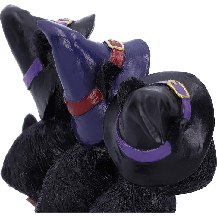 Three Wise Black Cats See No Hear Speak Evil Familiar Figurine 11.5cm