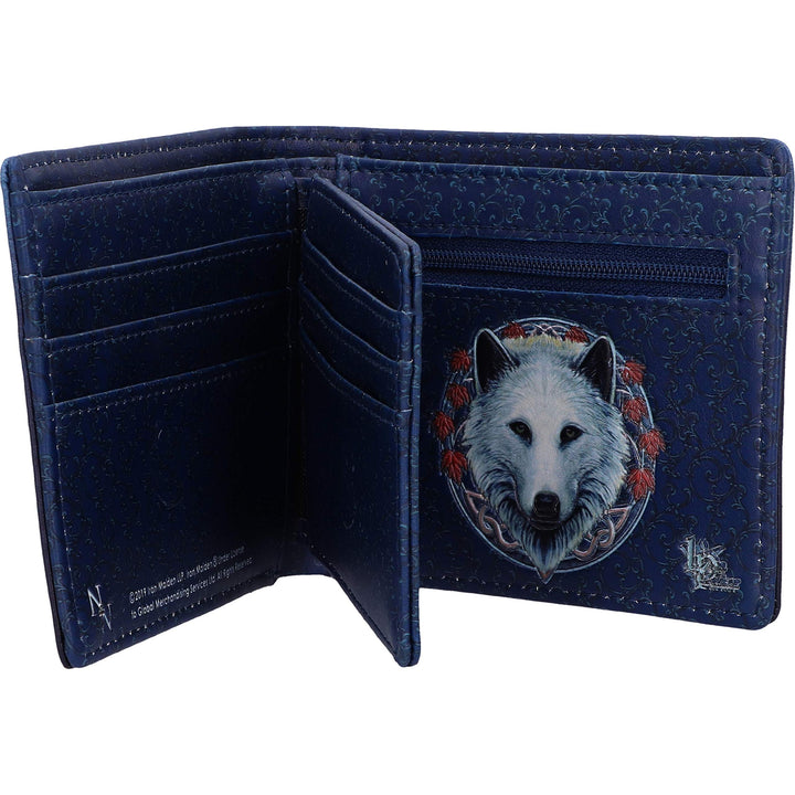 Guardian of the Fall White Autumn Wolf Wallet