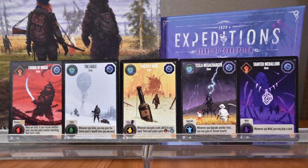 Stonemaier Games: Expeditions: Gears of Corruption | Expansion to Expeditions - A Competitive Engine Building & Exploration Strategy Board Game | 1-6 Players, 90 Mins, Ages 14+