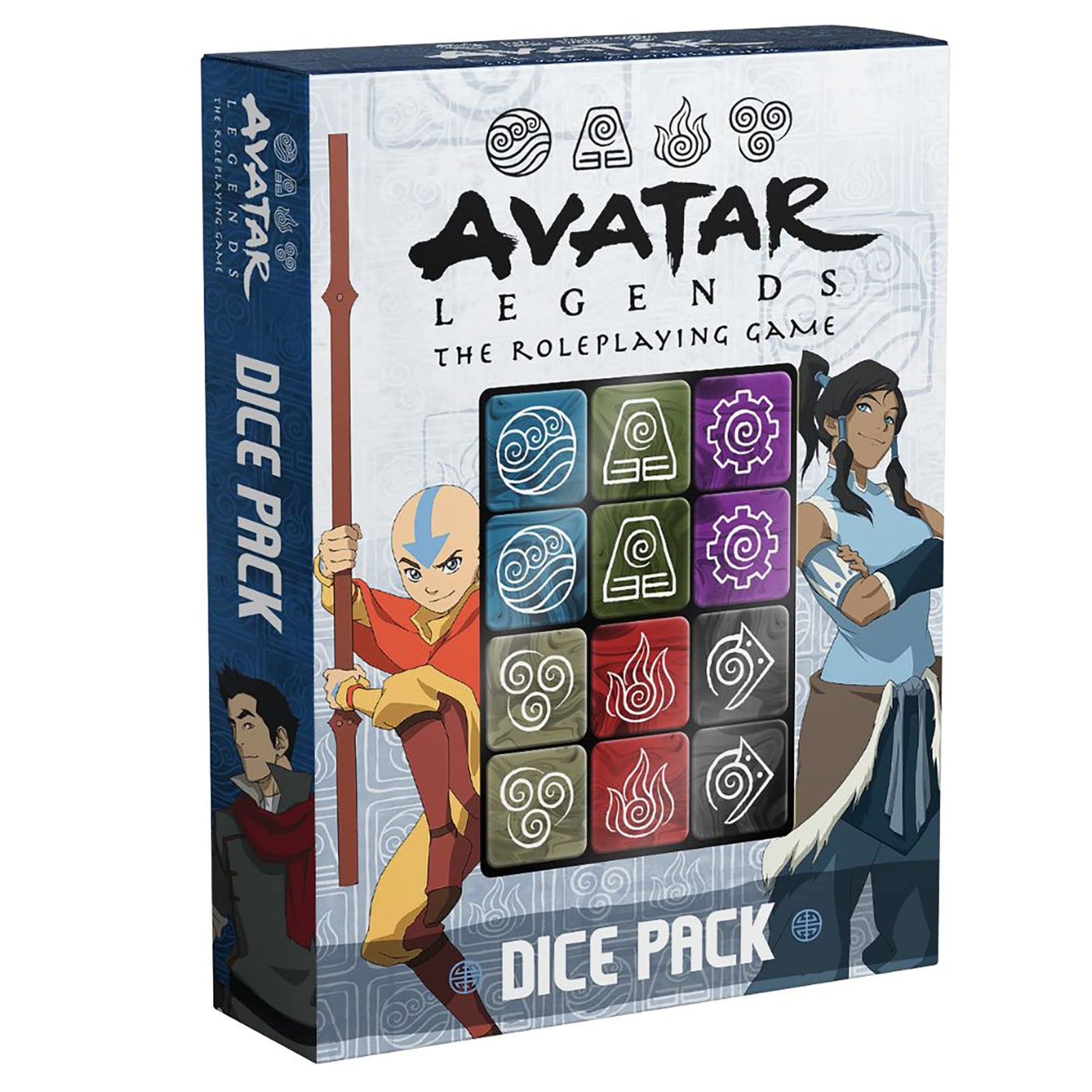 Magpie Games Dice Pack - Avatar Legends: The Roleplaying Game, 12 Six-Sided Dice Set, Engraved with Bending & Training Symbols, Pearlescent Colors, RPG Tabletop Accessory 2