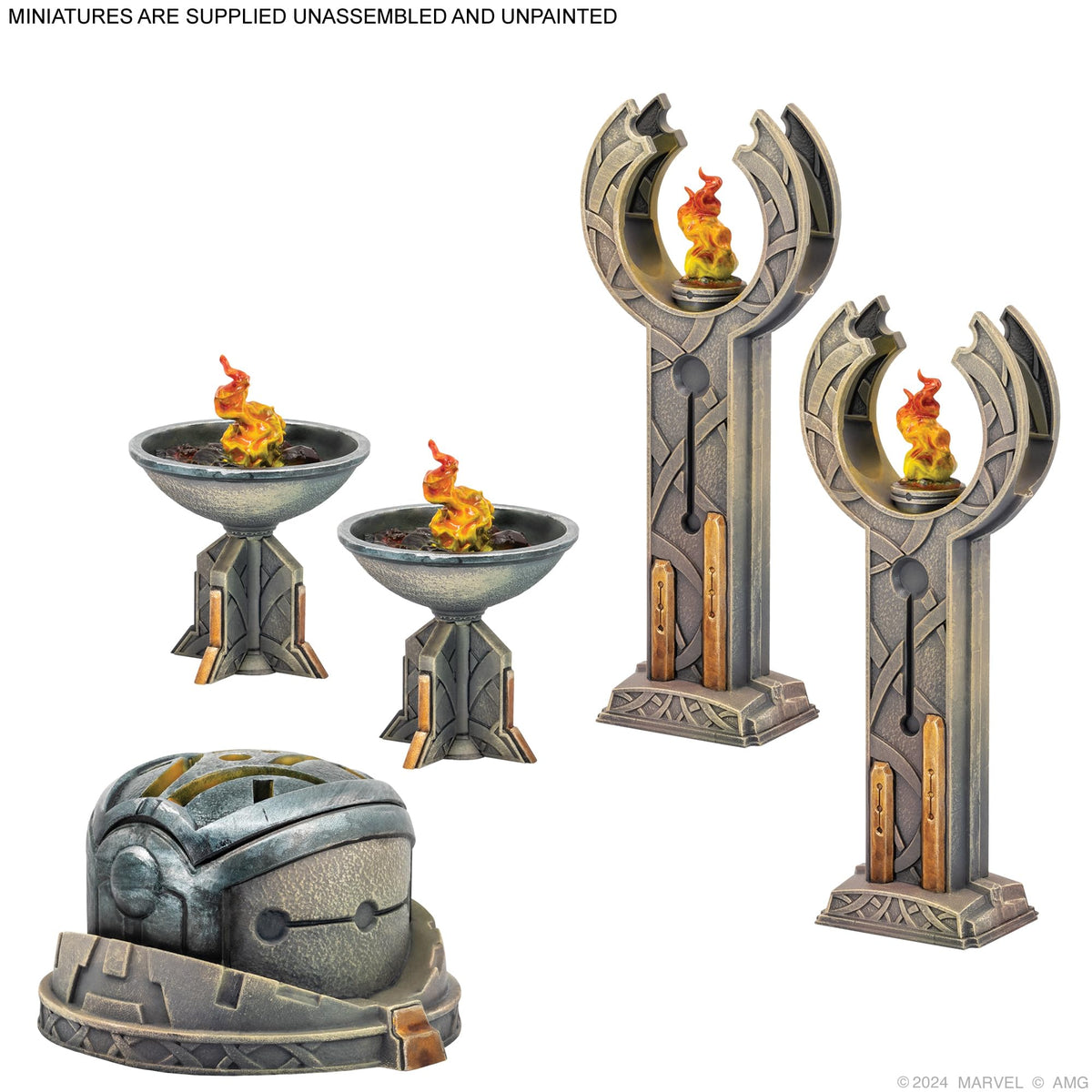 Atomic Mass Games Marvel: Crisis Protocol Battle for Asgard Terrain Pack - Enhance Your Battles with Asgardian Terrain! Tabletop Superhero Game, Ages 14+, 2 Players, 90 Minute Playtime, Made 3