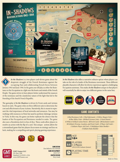 In the Shadows Resistance in France Board Game