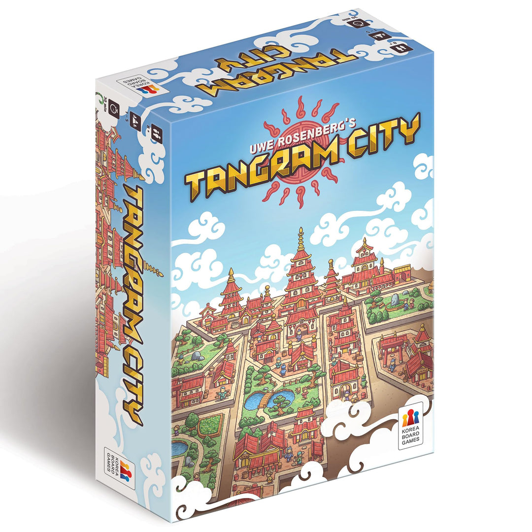 Capstone Games Tangram City - Tile Laying Strategy Board Game, Build Your City, Bring Harmony to The Human & Natural Realm, Ages 10+, 1-5 Players