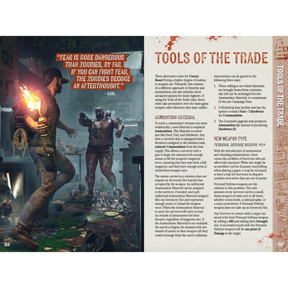 Modiphius Entertainment: County Road Z: Core Rulebook - Hardcover RPG Book, Rural Survival in The Zombie Apocalypse, 184pgs, Solo Tabletop Roleplaying 5