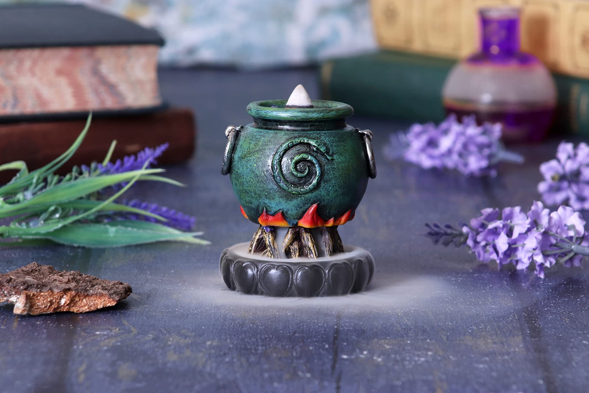 Mini Cauldron Back Flow Burner Emerald Backflow Incense 7.3cm 6