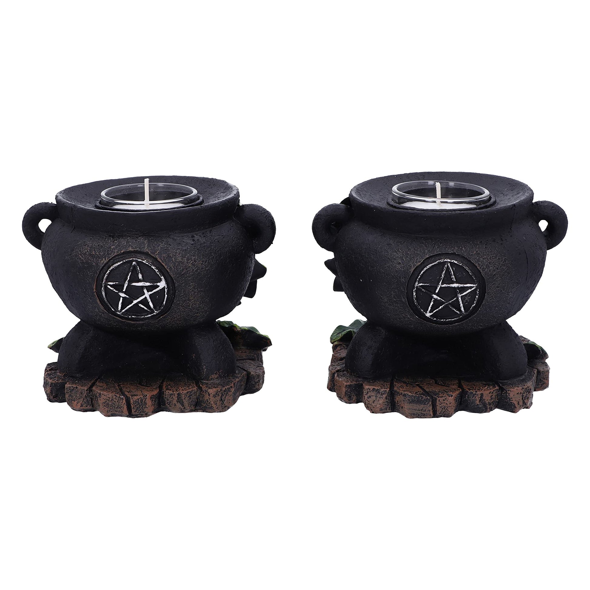 Set of Two Ivy Cauldron Witches Candle Holders 11cm Holder 4