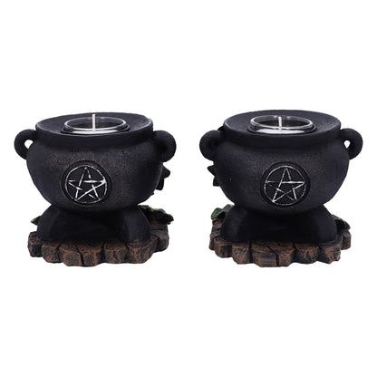 Set of Two Ivy Cauldron Witches Candle Holders 11cm Holder 4