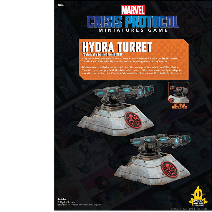 Marvel: Crisis Protocol Hydra Turret Terrain Pack - Dominate The Battlefield! Tabletop Superhero Game, Ages 14+, 2 Players, 90 Minute Playtime, Made by Atomic Mass Games