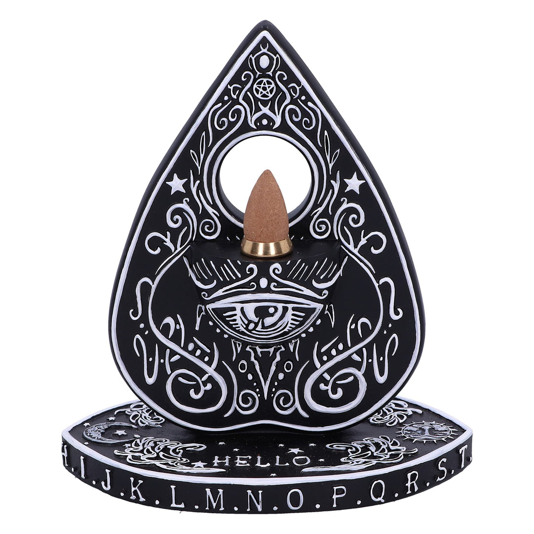 Black and White Spirit Board Planchette Backflow Incense Burner 15cm