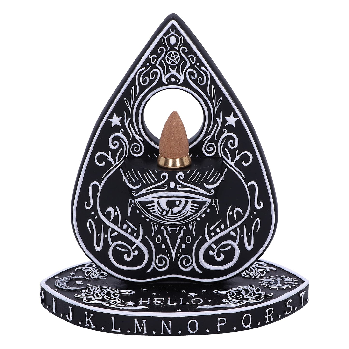 Black and White Spirit Board Planchette Backflow Incense Burner 15cm 4