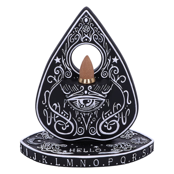 Black and White Spirit Board Planchette Backflow Incense Burner 15cm