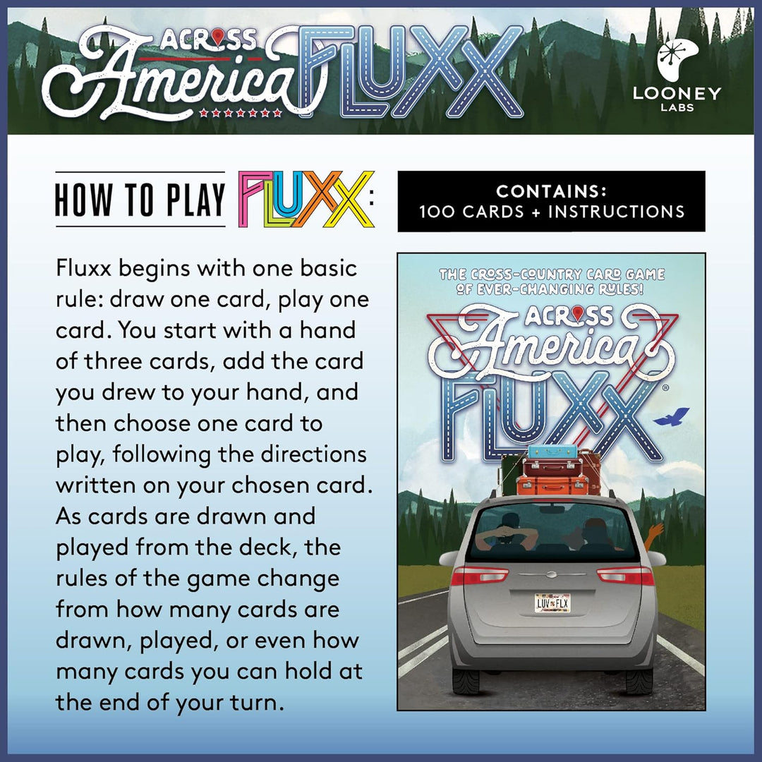 Across America Fluxx Card Game  Ever Changing Fun for Travel