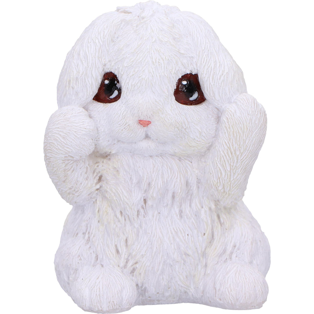 Three Wise White Bunny Figurines Bunnies 9cm