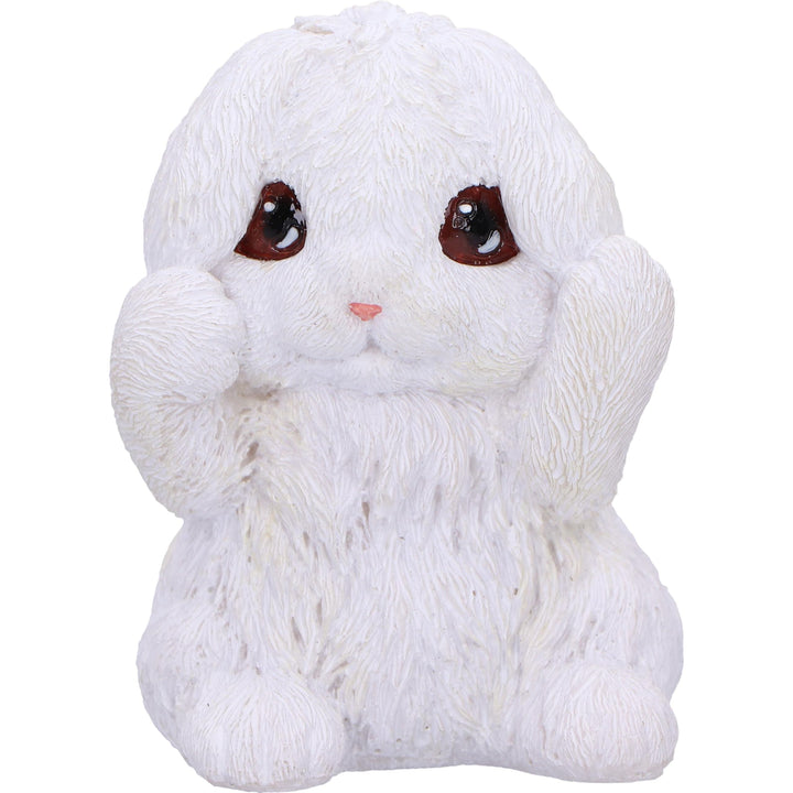 Three Wise White Bunny Figurines Bunnies 9cm