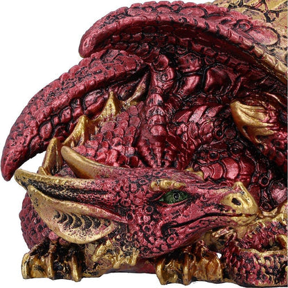 Aaden Red and Golden Resting Dragon Figurine 10.2cm 5