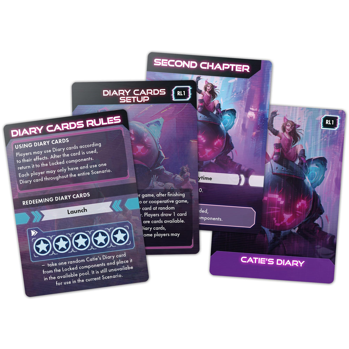 Awaken Realms Tamashii: Chronicles of Ascend Catie's Diary Miniatures - Immerse Yourself in Catie's Whimsical World! Sci-Fi Strategy Game, Ages 14+, 1-4 Players, 45-90 Min Playtime, Made 2