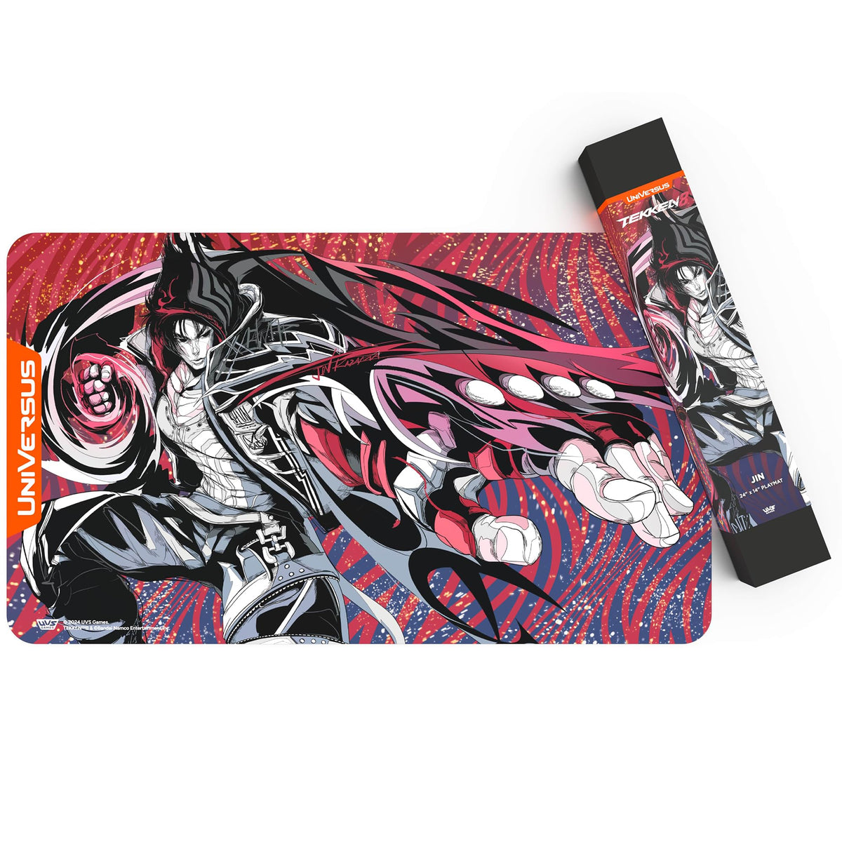 UniVersus: Tekken 8: Jin Playmat - 24 x 14 Neoprene Mat,, Rubber Backing, Tabletop Card Game Accessory, UVS Games, Licensed 3
