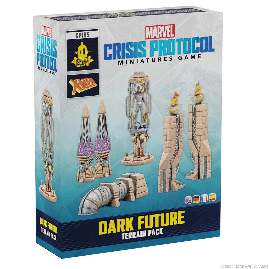 Marvel: Crisis Protocol Dark Future Terrain Pack - Enhance Battles with Wakandan Statues & One-Shot Card! Tabletop Superhero Game, Ages 14+, 2 Players, 90 Min Playtime