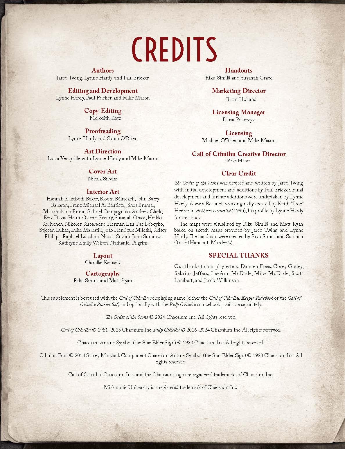 The Order of the Stone Call of Cthulhu Roleplaying Game by Chaosium 6