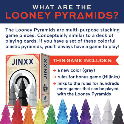 Looney Labs Jinxx Pyramid Board Game - Simple Rules with Stacks of Strategy!, Gray 5