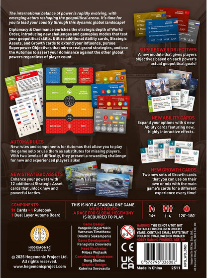 World Order Diplomacy and Dominance Board Game Expansion