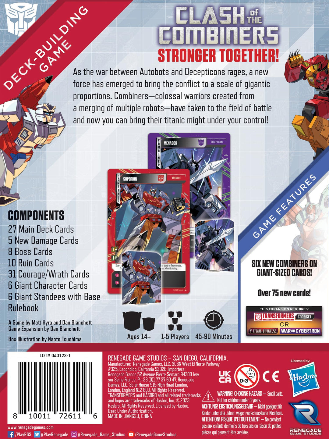 Renegade Game Studios: Transformers Deck Building Game Clash of The Combiners