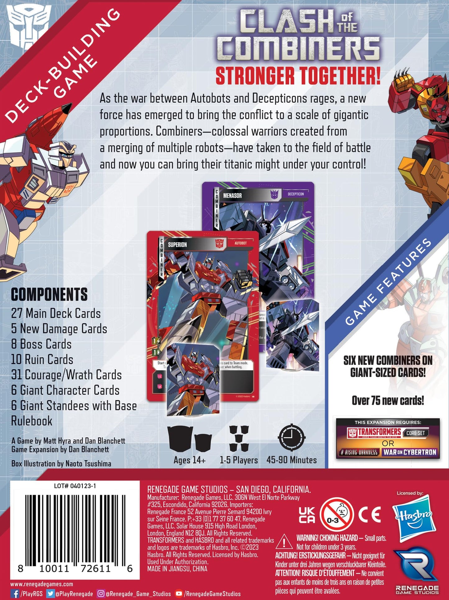 Clash of the Combiners Transformers Deck Building Game Exp Board Game by Renegade Studio 3