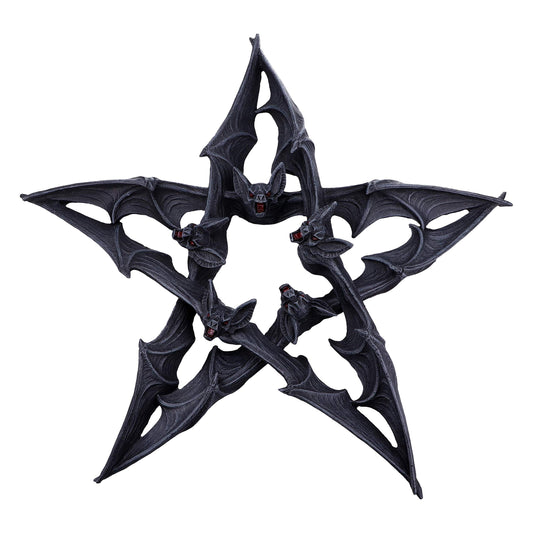 Dark Colony Bat Pentagram Wall Plaque 33cm 2