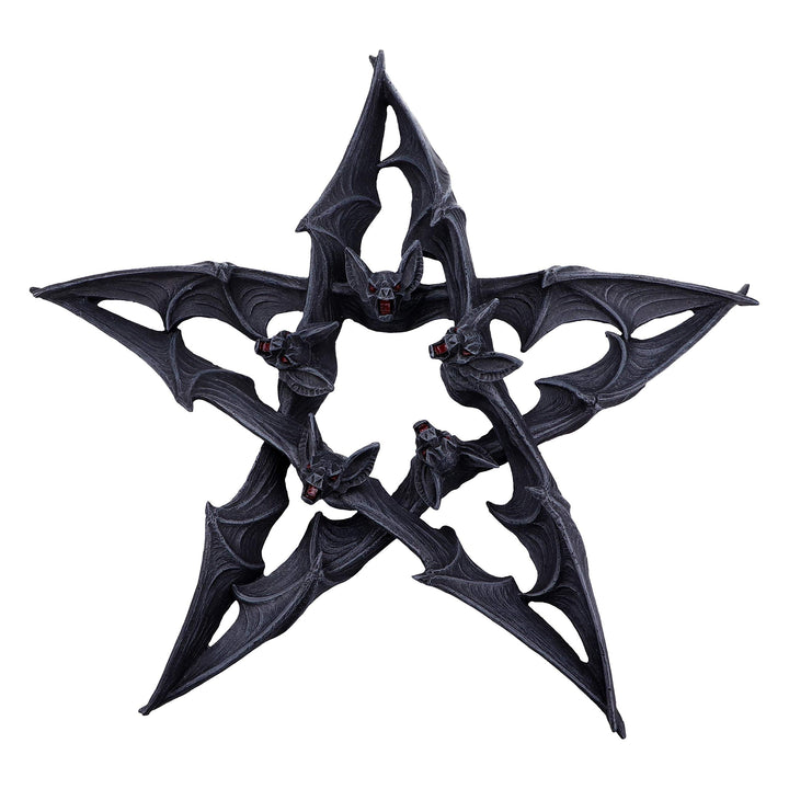 Dark Colony Bat Pentagram Wall Plaque 33cm
