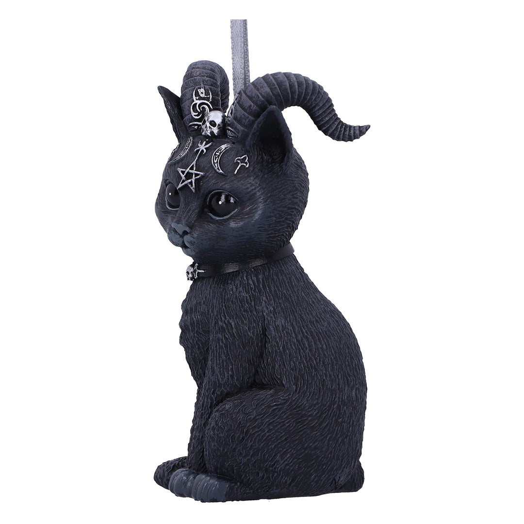 Pawzuph Black Horned Cat Hanging Decorative Ornament 10cm