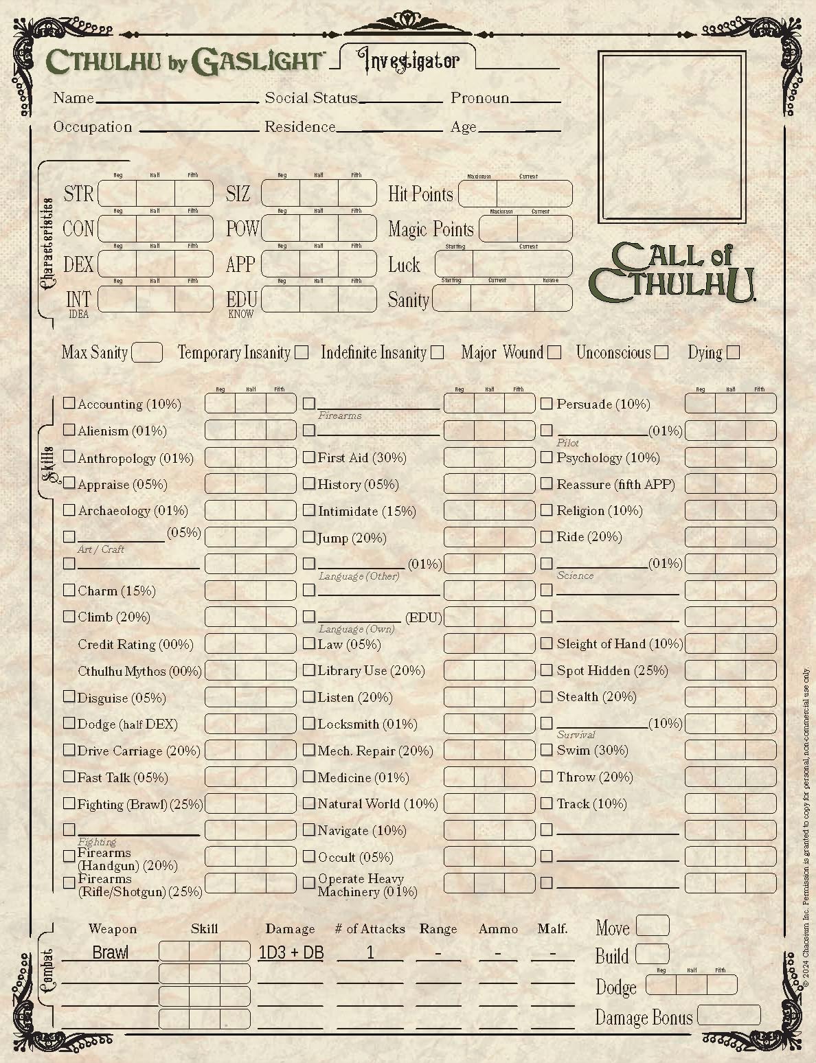 Cthulhu by Gaslight Keeperss Guide Roleplaying Game by Chaosium 7