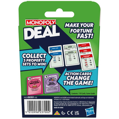 Monopoly Hasbro Gaming Deal Strategy Card Game for 8+ Year Old Kids, for 2-5 Players, Family Games for Children and Adults, Fun Christmas and Birthday Party Gift Idea 8