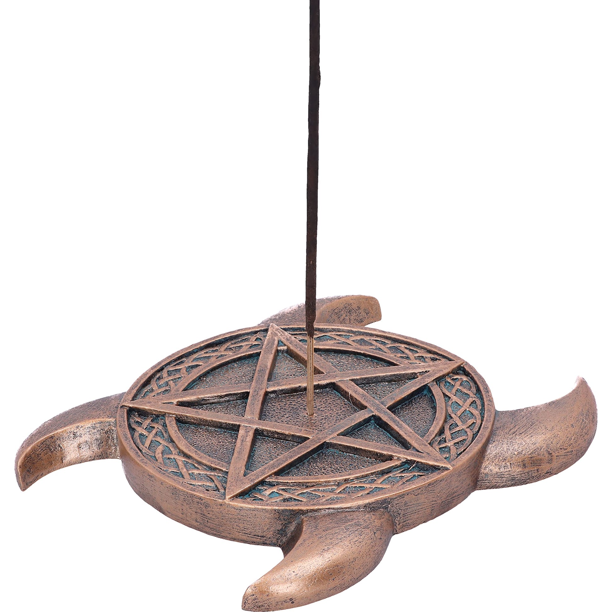 Bronze Triple Moon Pentacle Incense Burner 15.5cm 5