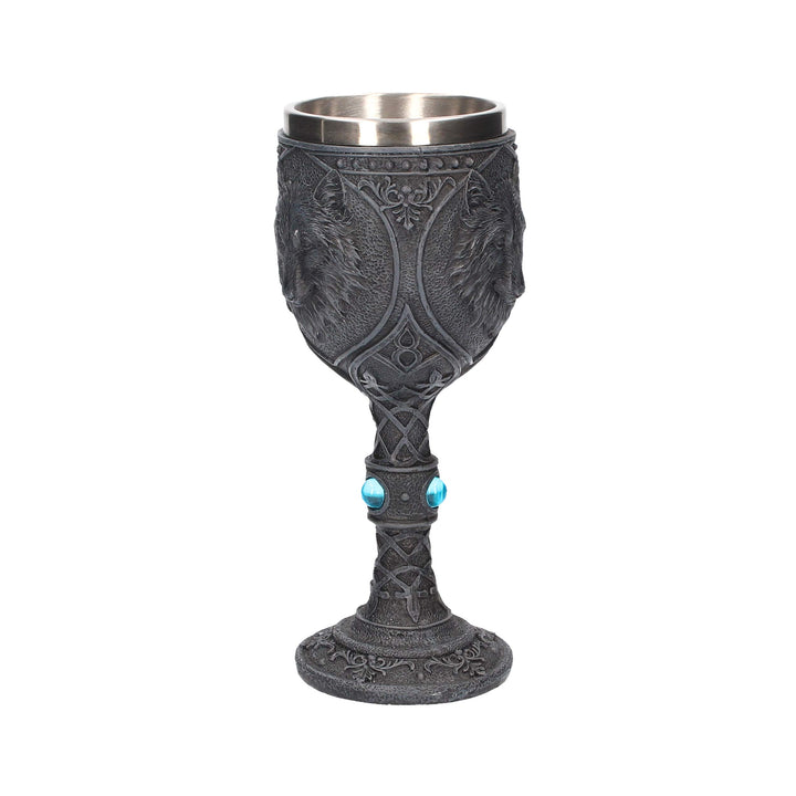 Night Wolf Black Gothic Animal Goblet 19.5cm