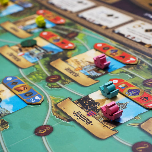 Sabika Board Game - Trade Route Building Strategy Game, Medieval Construction Game, Family Game for Kids and Adults, Ages 14+, 1-4 Players, 60-120 Minute Playtime, Made by Ludonova 2