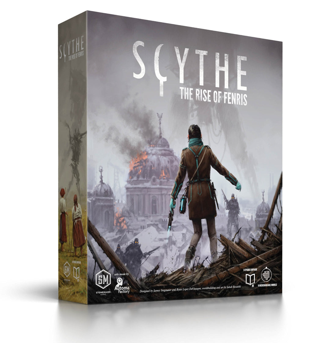 Stonemaier Games: Scythe: The Rise of Fenris | 8 Episode Scythe Campaign | Adds an Additional 11 Modules to Play Through | Add to Scythe (Base Game) | 1-5 Players, 115 Mins, Ages 14+