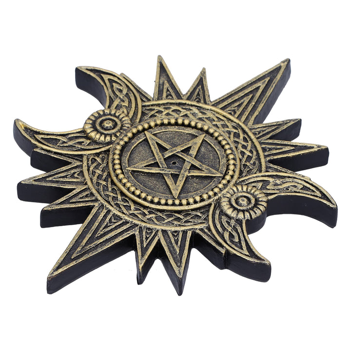 Celestial Worship Triple Moon Incense Burner 17.3cm