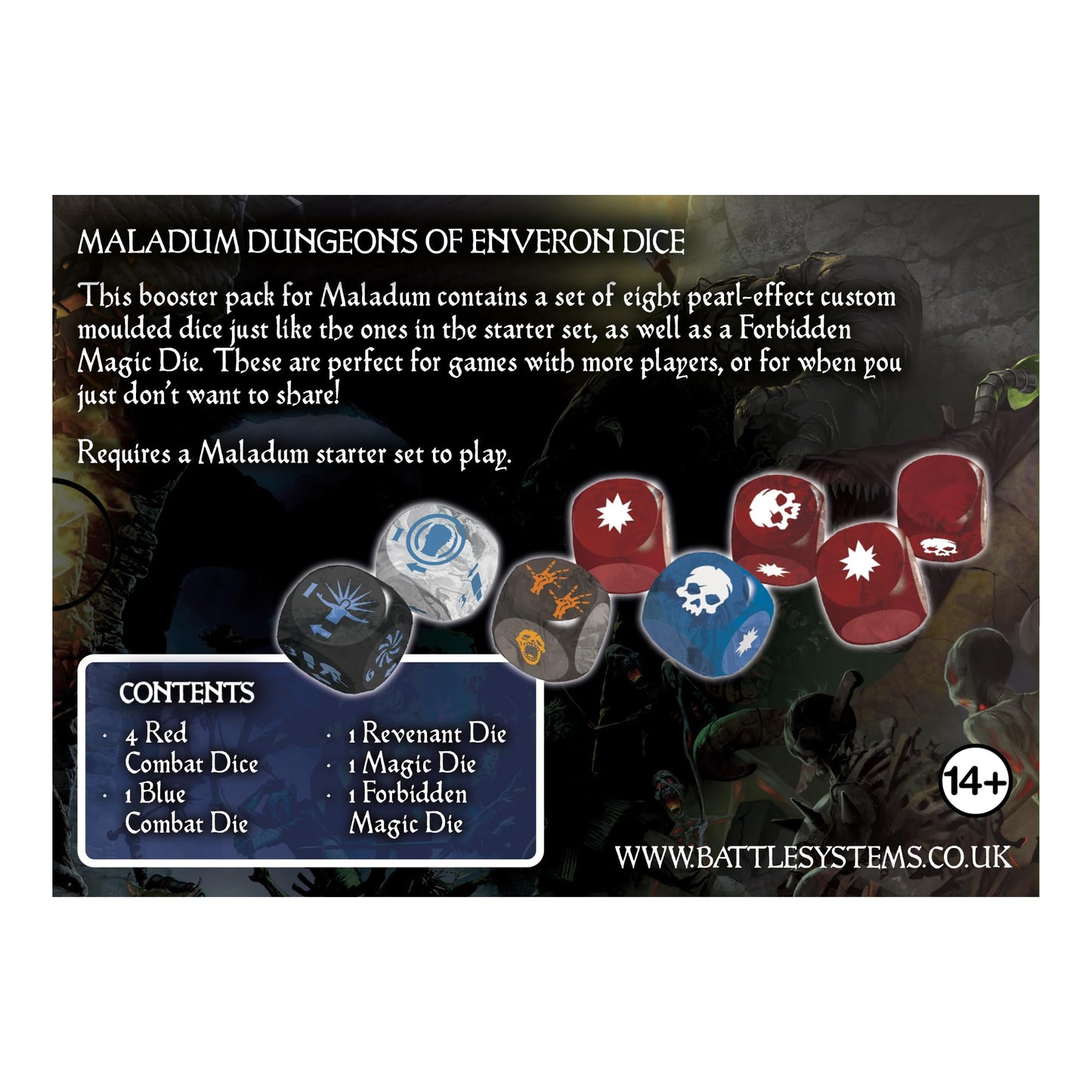 Maladum Dungeons of Enveron Dice Board Game by Battle System 3