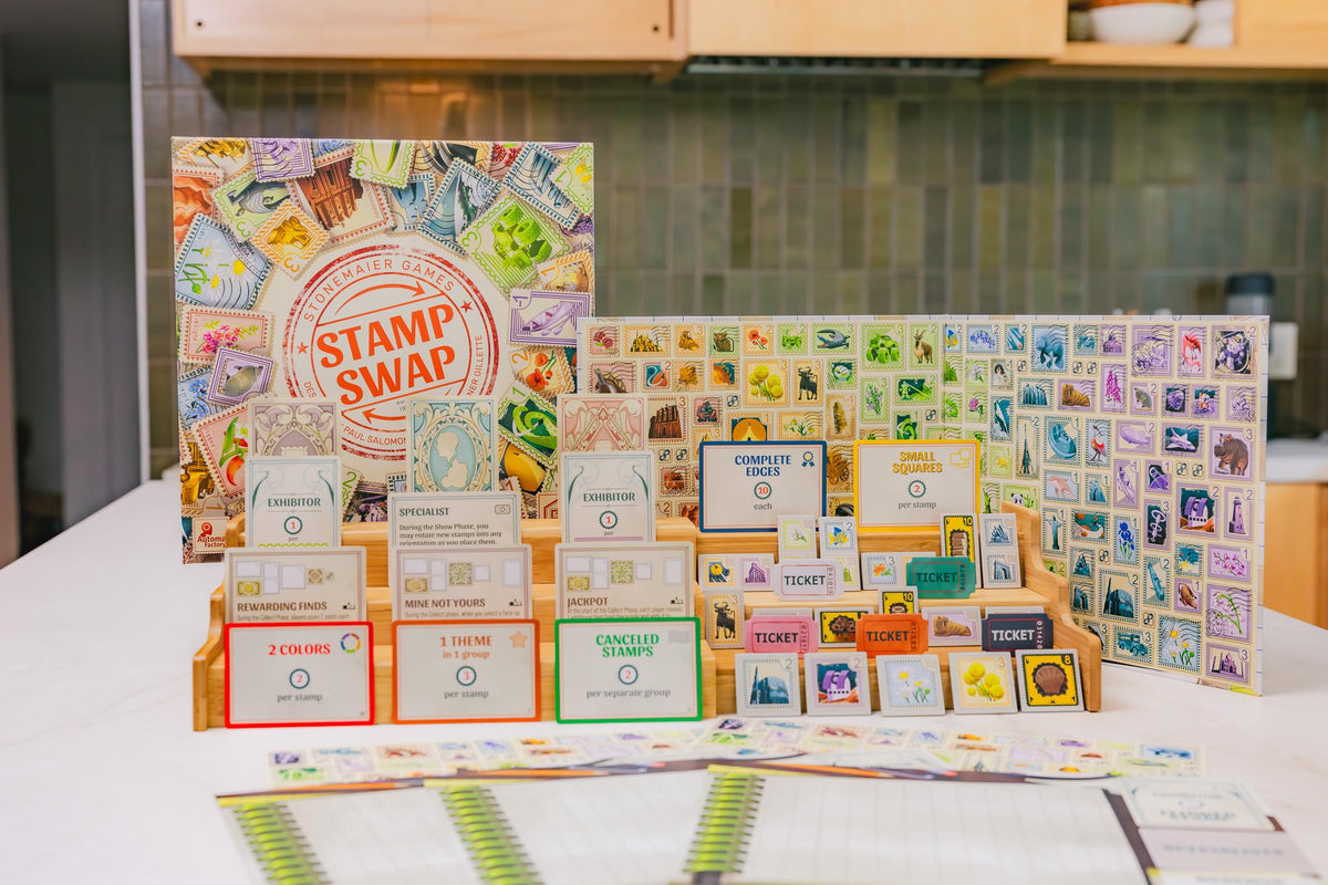 Stonemaier Games: Stamp Swap | A Competitive Stamp Collecting Strategy Board Game for Adults and Family | Curate The Most Beautiful and Well-Focused Stamp Collection | 1-5 Players, 60 Mins, Ages 14+ 3