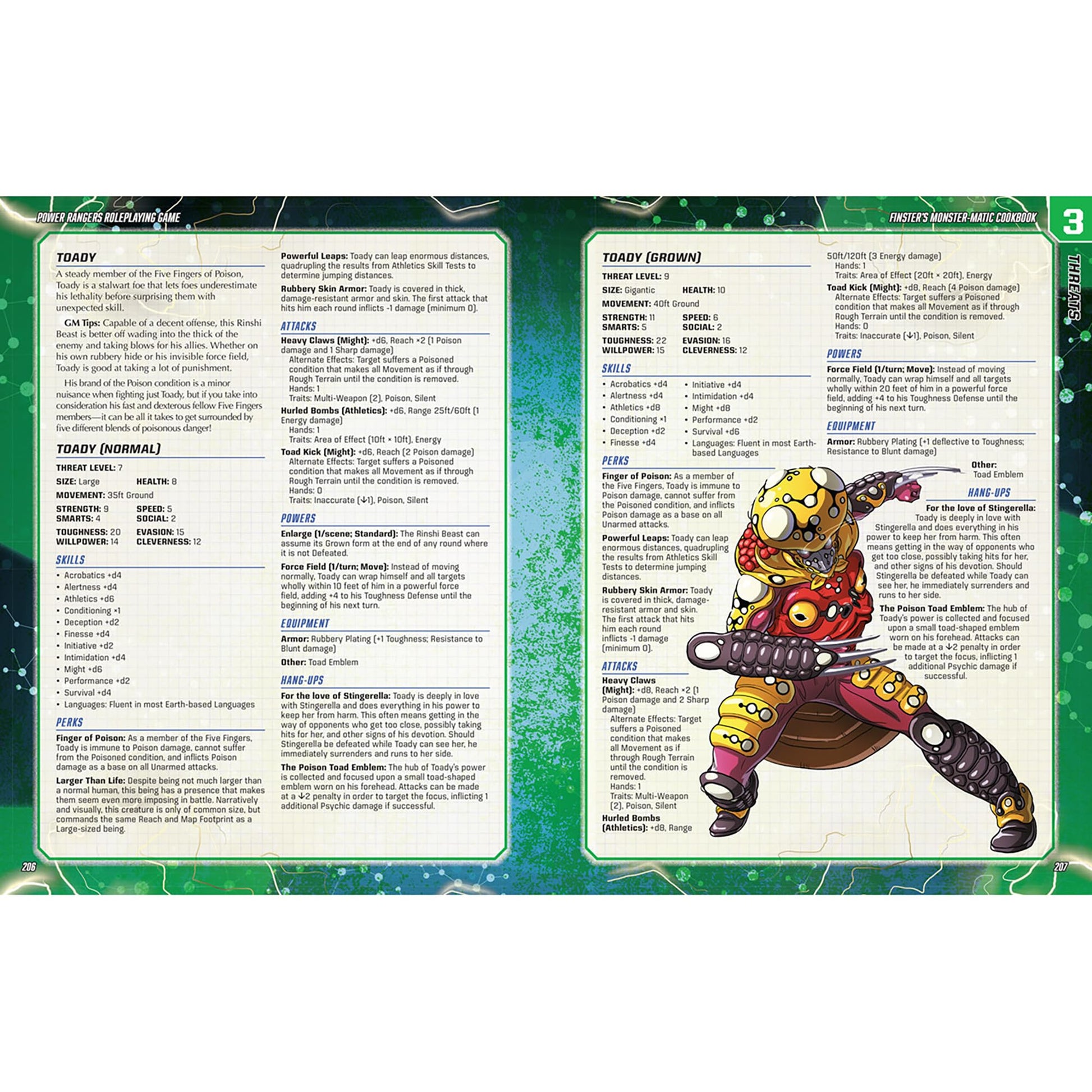 Finsters Monster Matic Cookbook Sourcebook Power Rangers RPG Roleplaying Game by Renegade Studio 9